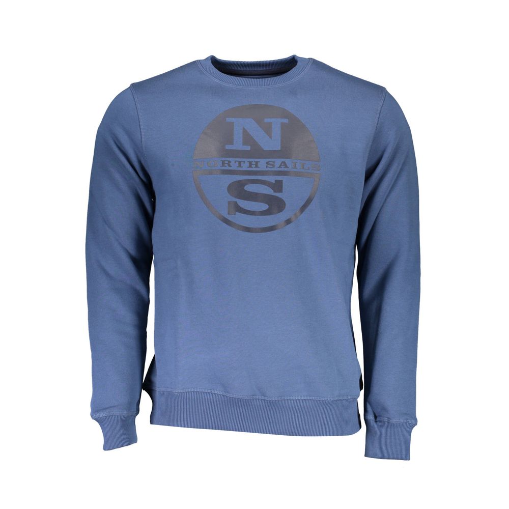 Activewear Sweatshirt by North Sails for men in cotton polyester blue & print features an streamlined silhouette, showcasing the streamlined and with functional for a premium, athletic look.
