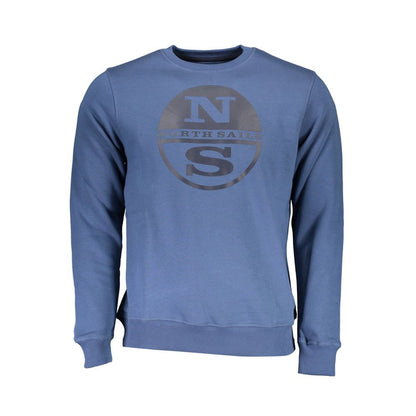Activewear Sweatshirt by North Sails for men in cotton polyester blue & print features an streamlined silhouette, showcasing the streamlined and with functional for a premium, athletic look.