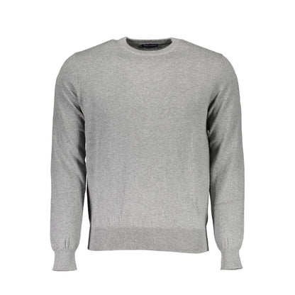 Sweater by North Sails for men in cotton gray features an tactile silhouette, showcasing a sophisticated round neckline and tactile long-sleeve for a refined finish.