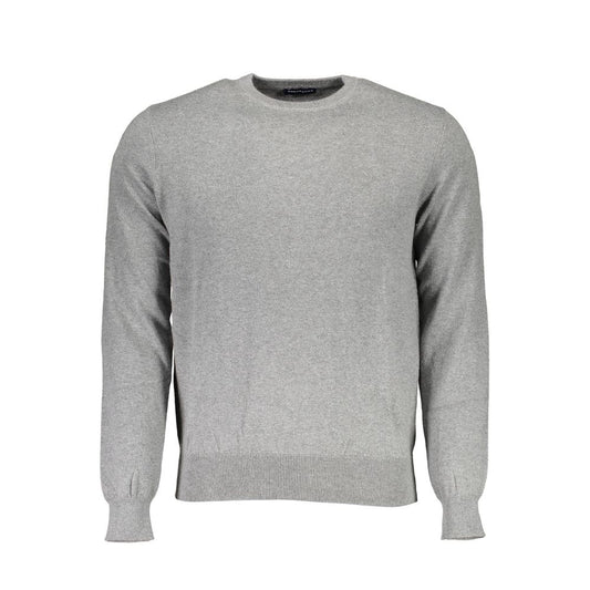 Sweater by North Sails for men in cotton gray features an tactile silhouette, showcasing a sophisticated round neckline and tactile long-sleeve for a refined finish.
