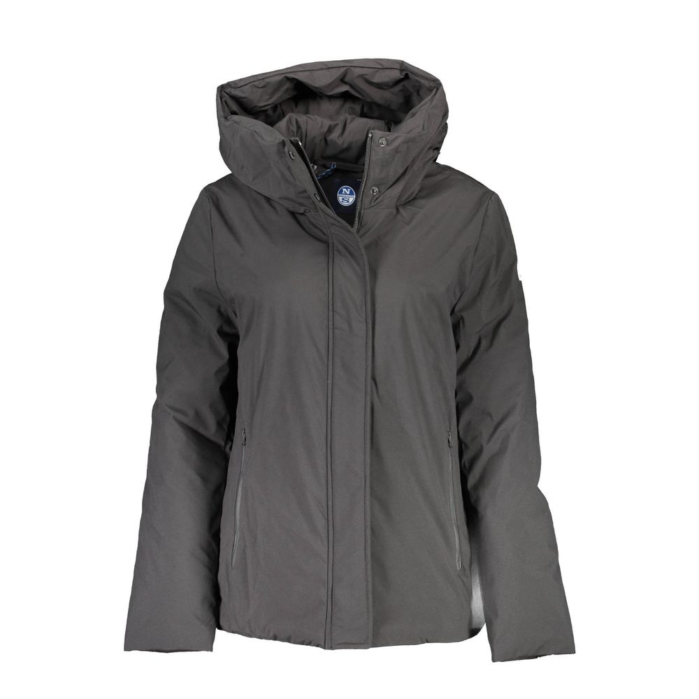 Hooded Jacket by North Sails for women in polyester black showcases a contemporary silhouette, detailed with a contemporary hooded neckline and premium pockets & hooded for a sophisticated finish.