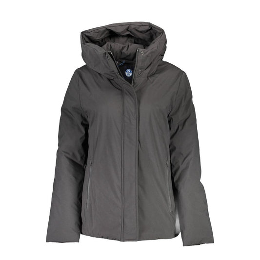 Hooded Jacket by North Sails for women in polyester black showcases a contemporary silhouette, detailed with a contemporary hooded neckline and premium pockets & hooded for a sophisticated finish.