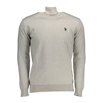 Sweater by U.S. POLO ASSN. for men in cotton gray showcases a downtown chic silhouette, artfully finished with a downtown chic turtle high-collar neckline and long-sleeve for a sophisticated, high-end look.