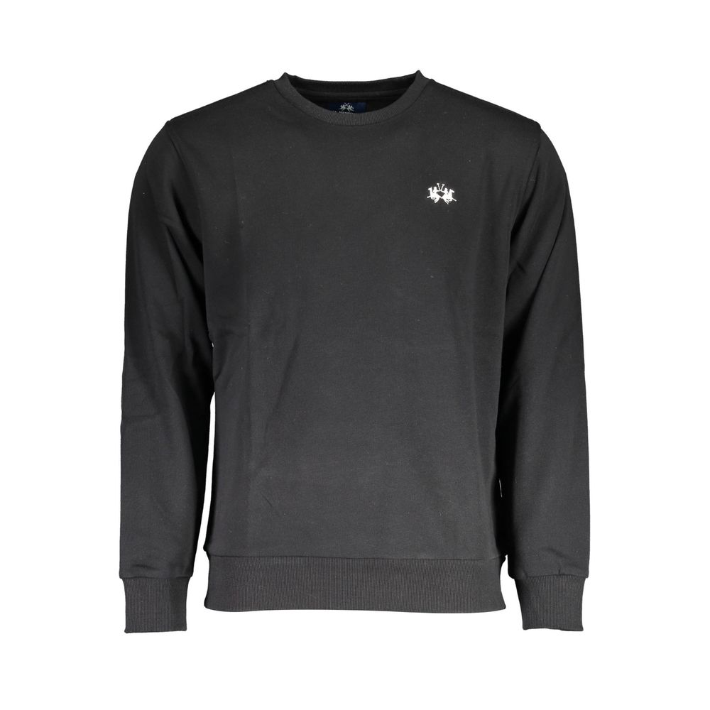 Sweatshirt Sweater by La Martina for men in cotton black showcases a discreet silhouette, finished with a discreet crew neckline and long-sleeve for a discreet look.