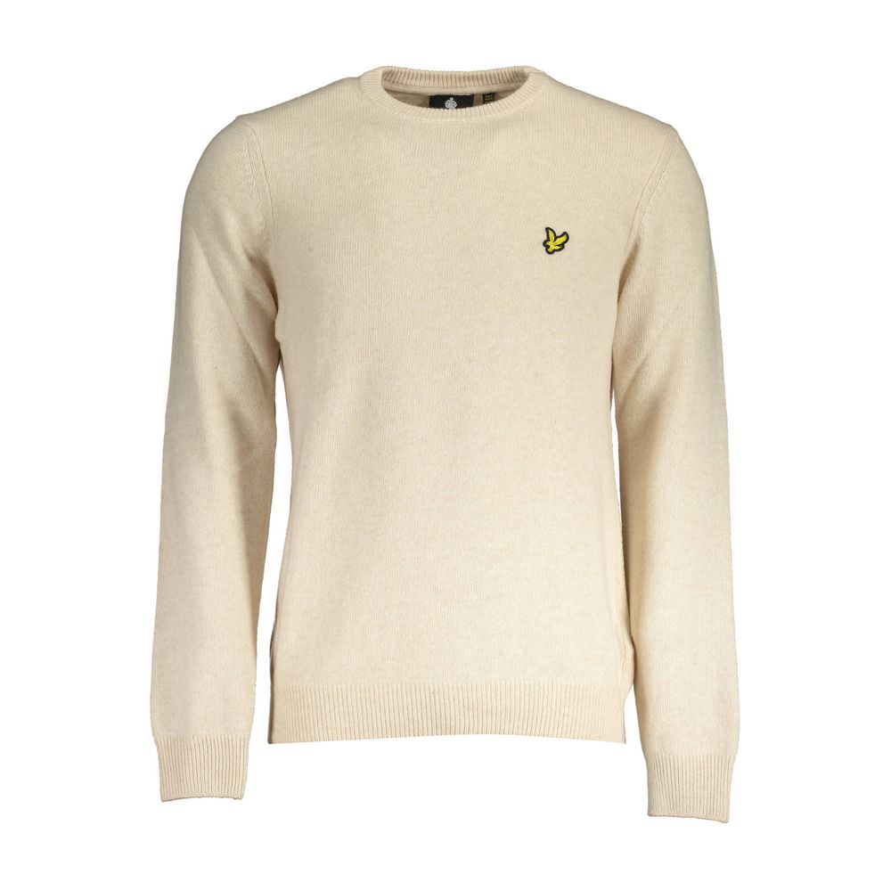 Sweater by Lyle & Scott for men in wool beige showcases a downtown chic silhouette, artfully finished with a downtown chic round neckline and long-sleeve for a sophisticated, high-end look.