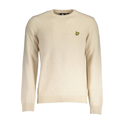 Sweater by Lyle & Scott for men in wool beige showcases a downtown chic silhouette, artfully finished with a downtown chic round neckline and long-sleeve for a sophisticated, high-end look.