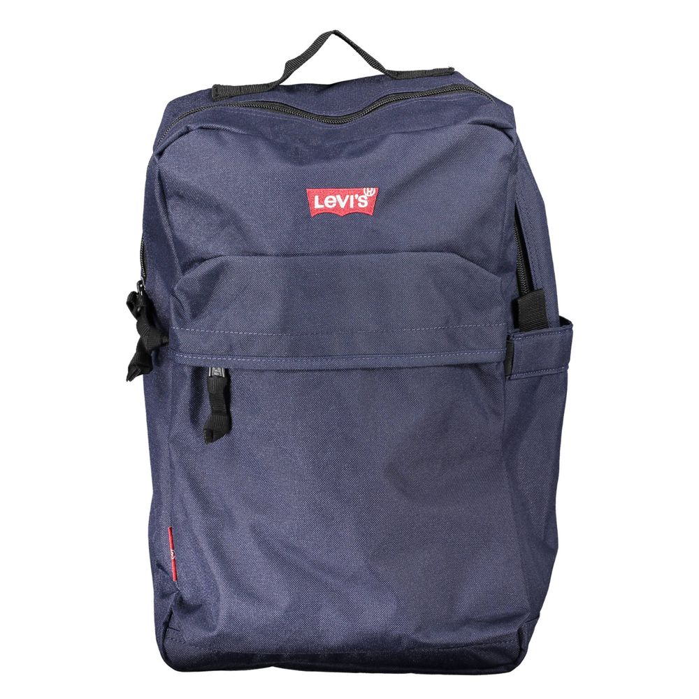 Backpack by Levi's for men in polyester blue & signature showcases an architectural Polyester Backpack design, featuring a secure zipper, ample external-pockets & laptop-compartment, and architectural handle, backpack-strap & adjustable-strap for a sophisticated look.