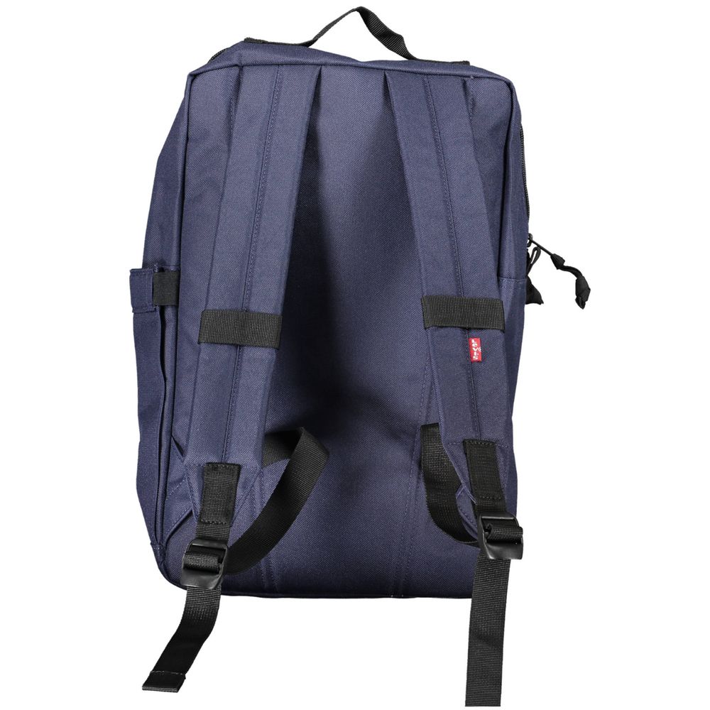 Backpack by Levi's for men in polyester blue & signature features a refined silhouette, showcasing the Polyester Backpack design with a secure zipper, ample external-pockets & laptop-compartment, and versatile handle, backpack-strap & adjustable-strap.