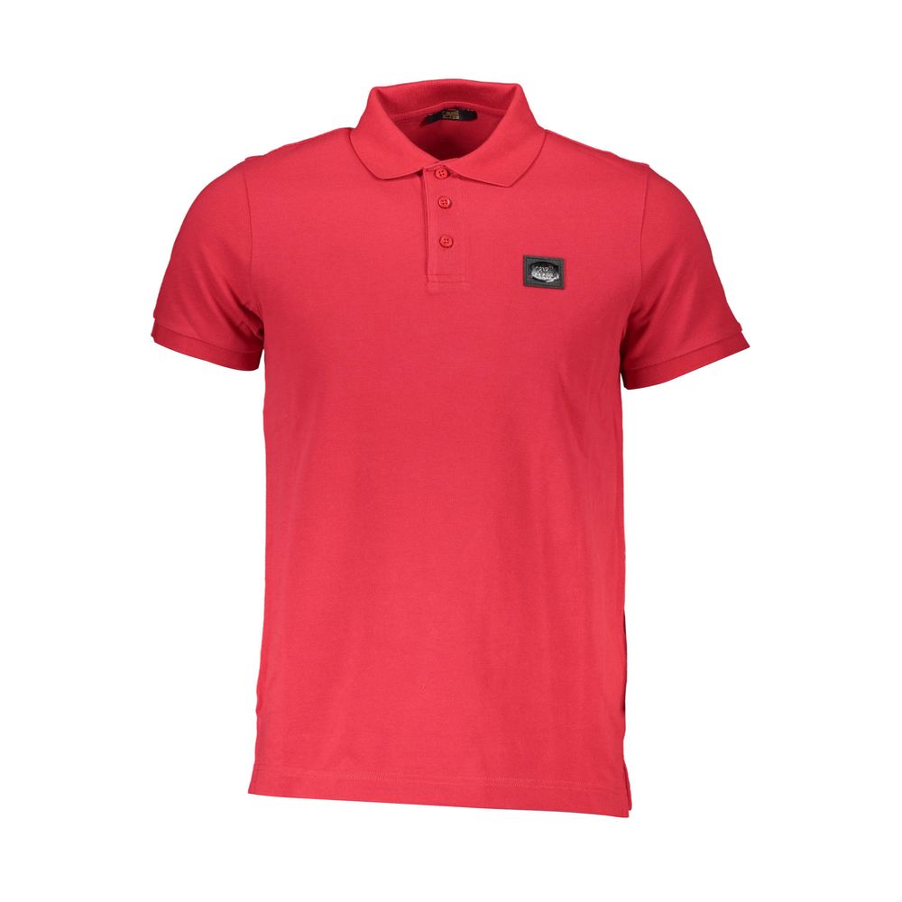 Polo Shirt by Cavalli Class for men in cotton red presents a sleek silhouette, featuring a refined and for a sleek finish.