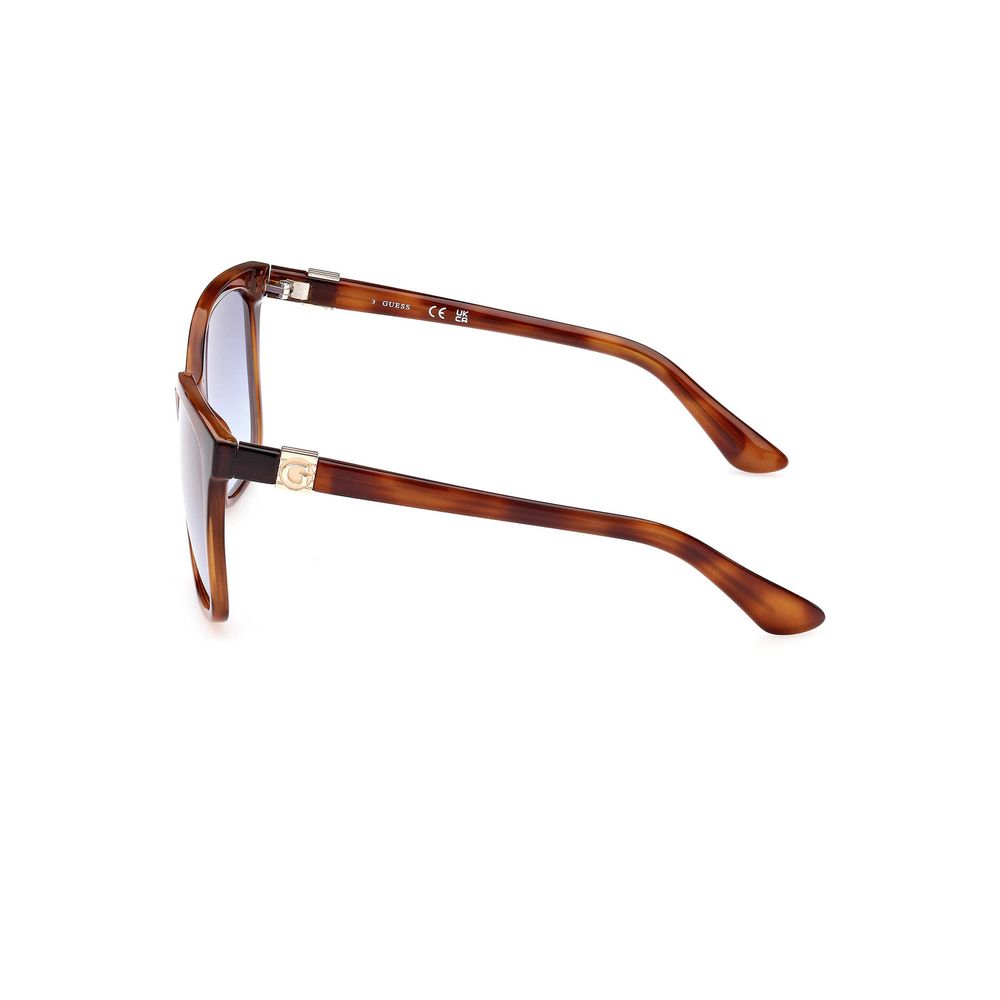 Sunglasses by Guess Jeans for women in plastic and brown & light-blue featuring an opulent square frame design with a sophisticated brown coloured frame finish and high-performance .