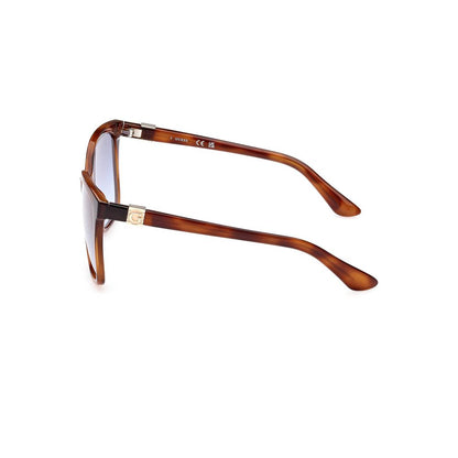 Sunglasses by Guess Jeans for women in plastic and brown & light-blue featuring an opulent square frame design with a sophisticated brown coloured frame finish and high-performance .
