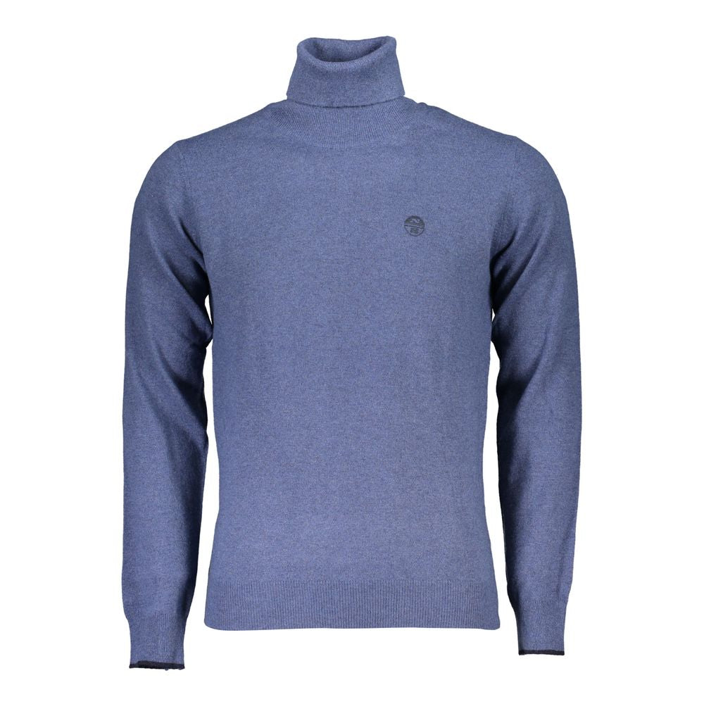 Sweater by North Sails for men in fabric blue showcases a downtown chic silhouette, artfully finished with a downtown chic turtle neckline and for a sophisticated, high-end look.