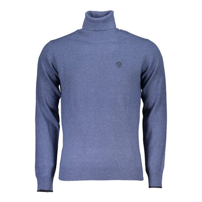 Sweater by North Sails for men in fabric blue showcases a downtown chic silhouette, artfully finished with a downtown chic turtle neckline and for a sophisticated, high-end look.