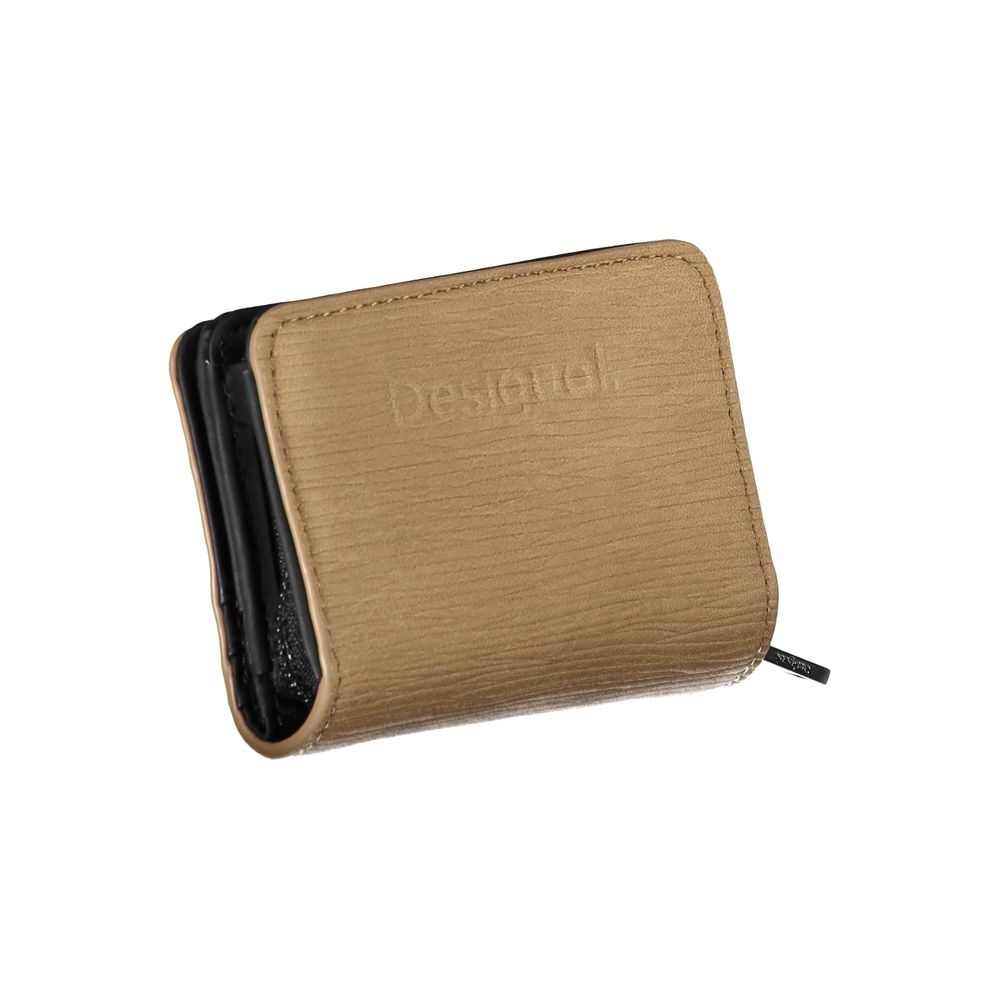 Cardholder Wallet by Desigual for women in polyethylene brown showcases a discerning silhouette, artfully capturing the essence of Polyethylene Cardholder Wallet with its functional card-organization coin-purse.
