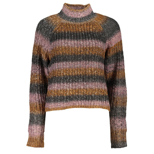 Sweater by Desigual for women in fabric gray features an tactile silhouette, showcasing a sophisticated turtle neckline and tactile for a refined finish.