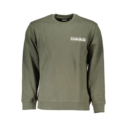 Sweater by Napapijri for men in cotton green showcases a discreet silhouette, finished with a discreet crew neckline and long-sleeve for a discreet look.
