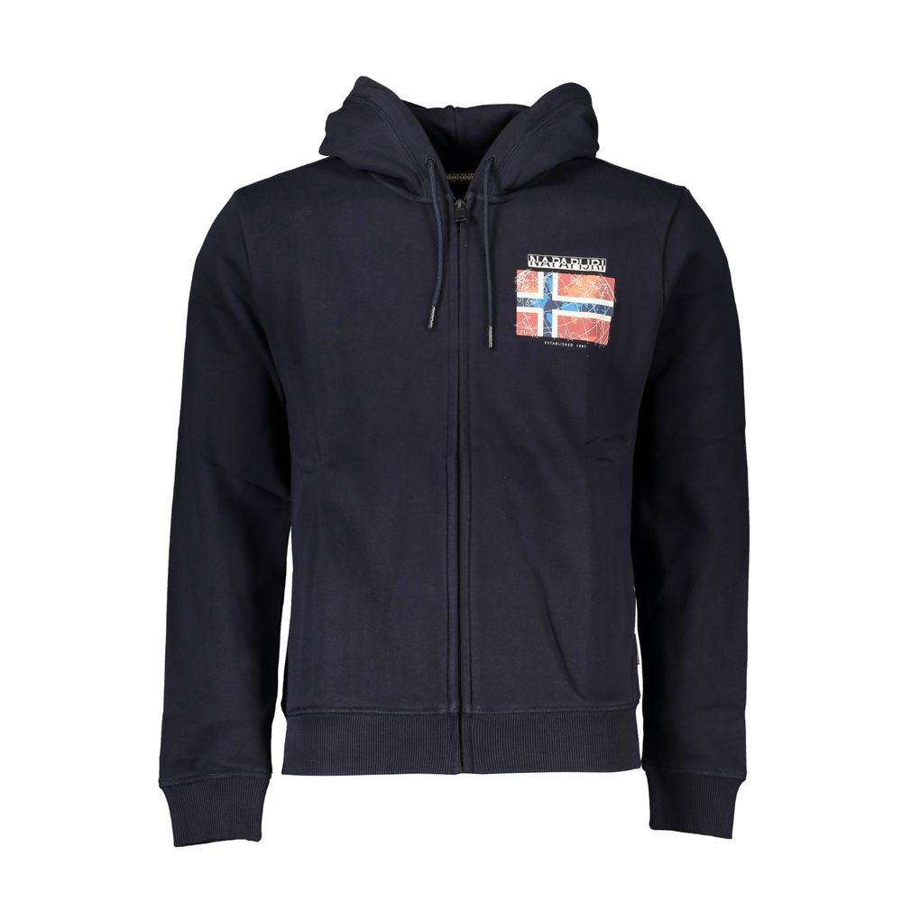 Hooded Sweater by Napapijri for men in cotton blue features an polished silhouette, showcasing refined and a sophisticated hooded neckline for a truly polished finish.