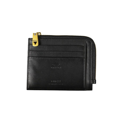 Cardholder Wallet by Guess Jeans for men in leather black showcases a discerning silhouette, artfully capturing the essence of Leather Cardholder Wallet with its functional card-organization compact-design rfid-protection.