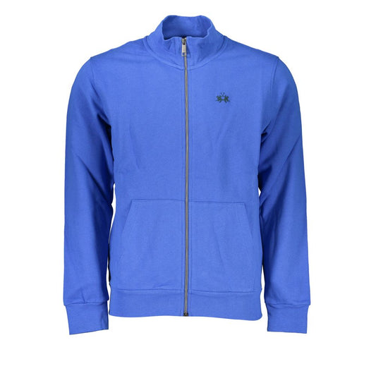 Sweatshirt by La Martina for men in cotton blue features an provocated silhouette, detailed with a provocated and a refined for a sophisticated aesthetic.