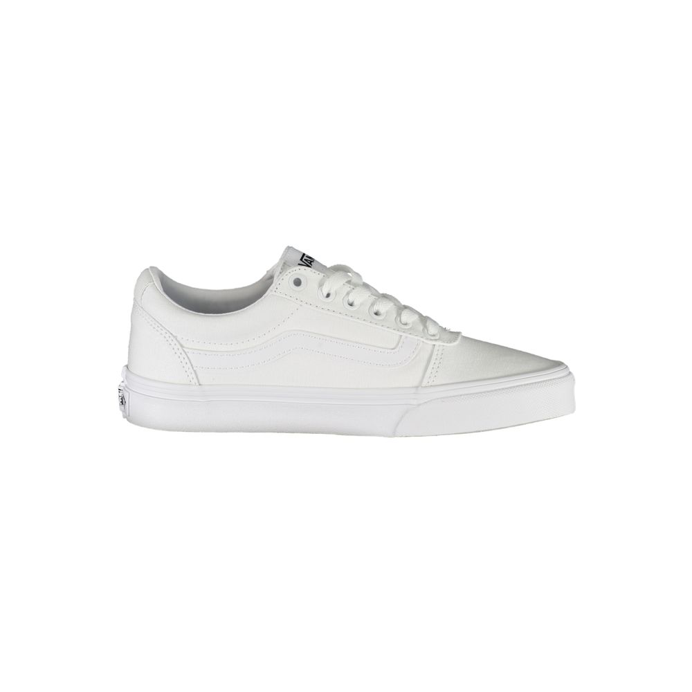 Sneakers by Vans for women in polyester white presents a sumptuous silhouette as Women's Fashion Polyester Sneakers, expertly defined by a sumptuous fashion style for a sumptuous, high-fashion look.