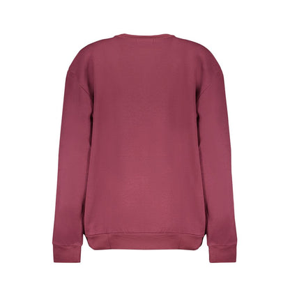 Sweatshirt by Cavalli Class for women in cotton purple & print features an enviable silhouette, showcasing a premium and refined crew neckline for a truly enviable finish.