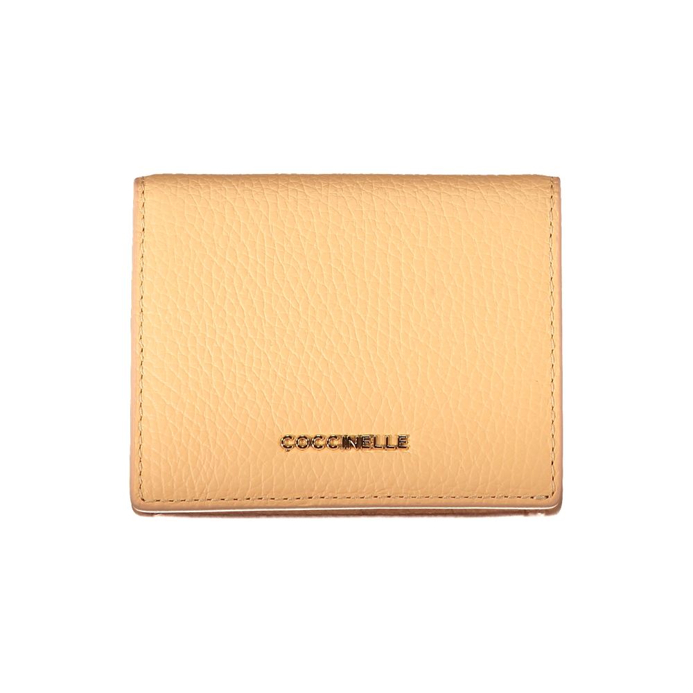 Wallet by Coccinelle for women in leather orange showcases a discerning silhouette, artfully capturing the essence of Leather Wallet with its functional coin-purse.