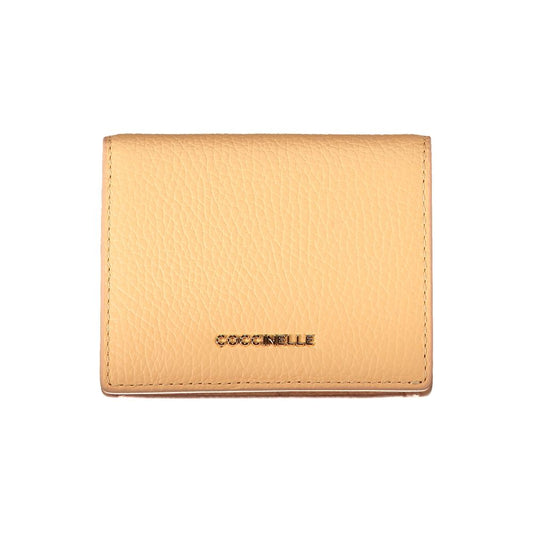 Wallet by Coccinelle for women in leather orange showcases a discerning silhouette, artfully capturing the essence of Leather Wallet with its functional coin-purse.
