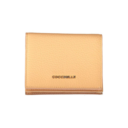 Wallet by Coccinelle for women in leather orange & signature presents a refined silhouette, artfully capturing the essence of the Leather Wallet design with sophisticated coin-purse for a refined look.
