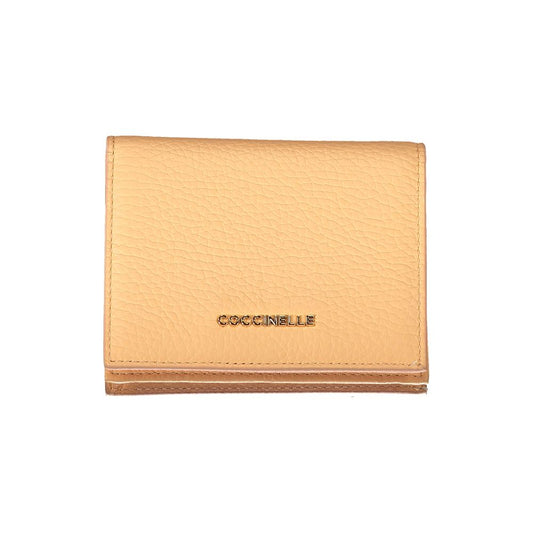 Wallet by Coccinelle for women in leather orange & signature presents a refined silhouette, artfully capturing the essence of the Leather Wallet design with sophisticated coin-purse for a refined look.