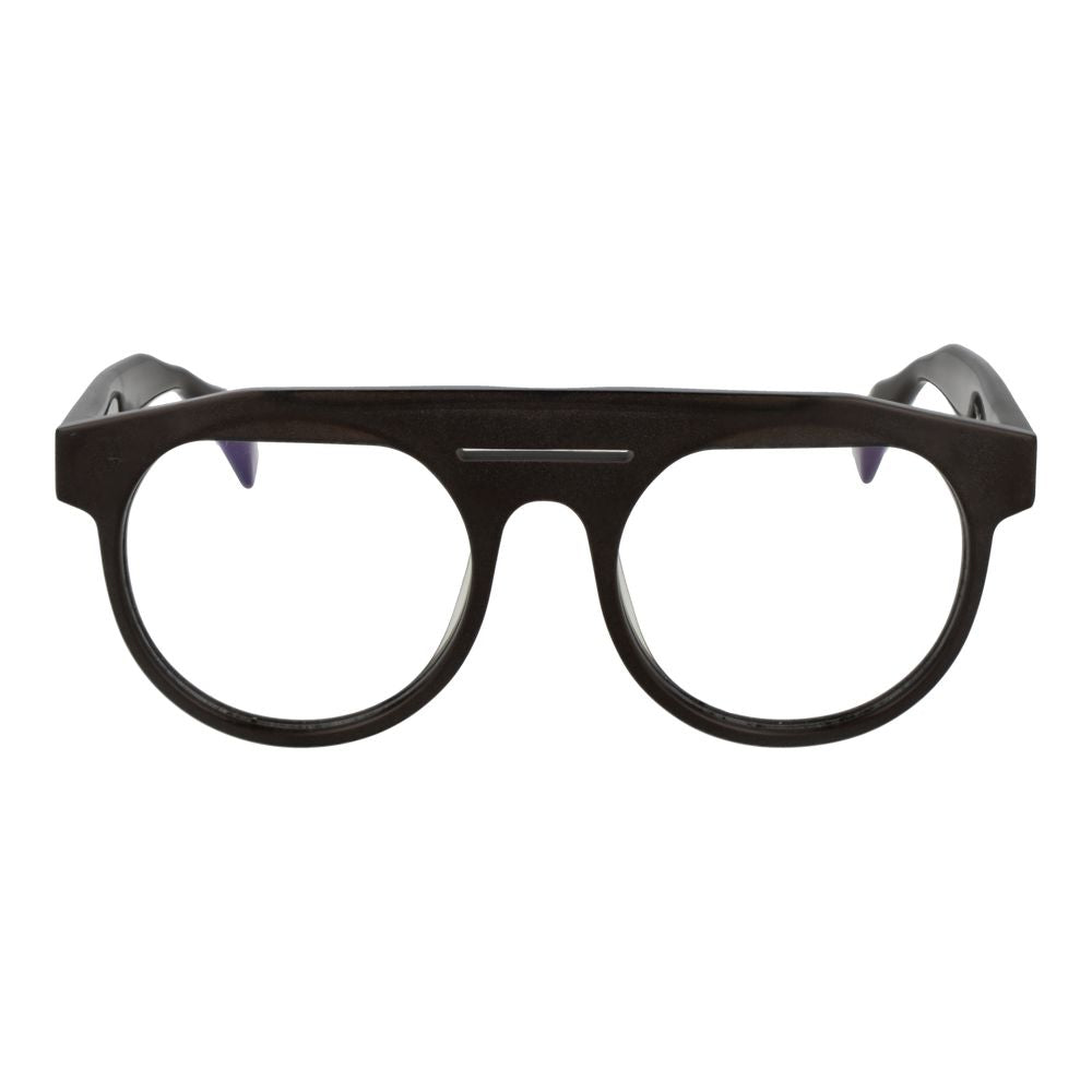 Eyeglasses Frames by Yohji Yamamoto for men in plastic brown features an refined silhouette, showcasing the refined brown coloured frame and sophisticated full-frame frame design.