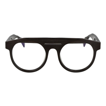 Eyeglasses Frames by Yohji Yamamoto for men in plastic brown features an refined silhouette, showcasing the refined brown coloured frame and sophisticated full-frame frame design.