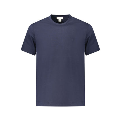 T-Shirt by Calvin Klein for men in cotton blue showcases a dramatic silhouette, elegantly detailed with a dramatic crew neckline and short-sleeve for a truly dramatic finish.