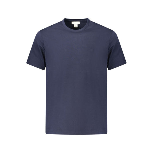 T-Shirt by Calvin Klein for men in cotton blue showcases a dramatic silhouette, elegantly detailed with a dramatic crew neckline and short-sleeve for a truly dramatic finish.