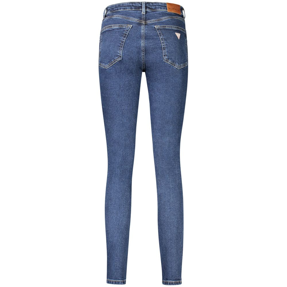 Jeans by Guess Jeans for women in cotton blue presents a tailored silhouette, showcasing a tailored skinny and long cut with a refined for a truly tailored aesthetic.