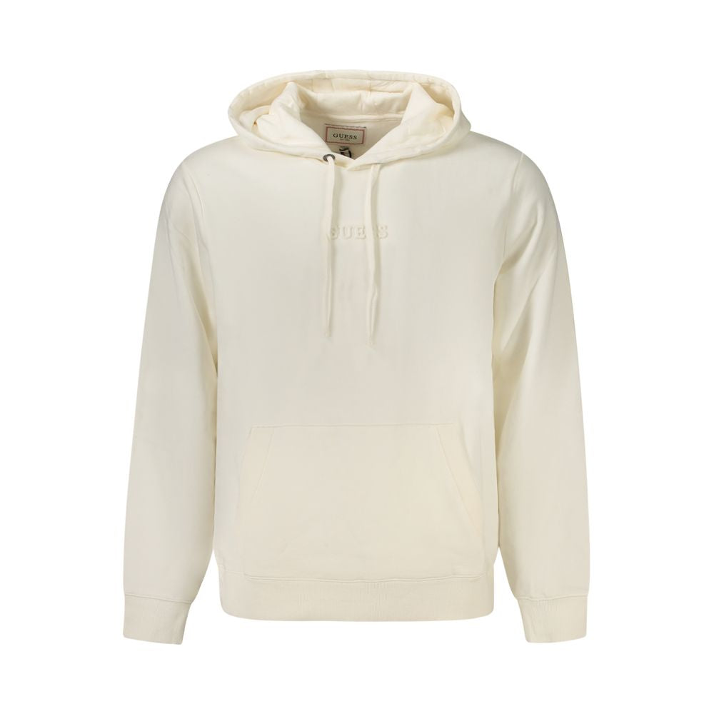 Hooded Sweatshirt Hoodie by Guess Jeans for men in organic cotton white & print features a edgy silhouette, detailed with a edgy hooded neckline and long-sleeve for a refined finish.