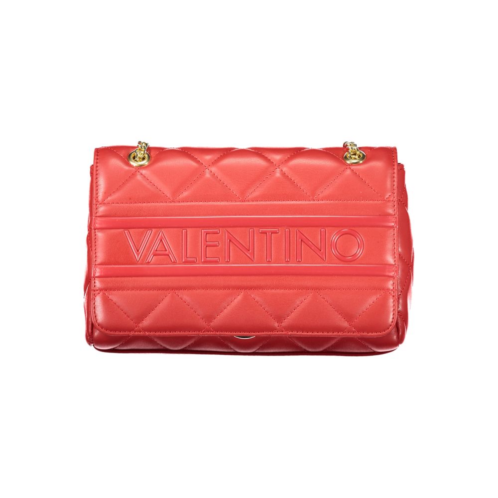 Shoulder Handbag by Mario Valentino for women in polyethylene red features a ornamental silhouette, showcasing a secure zipper & button, ample internal-pockets, and ornamental shoulder-strap & handle for a sophisticated look.