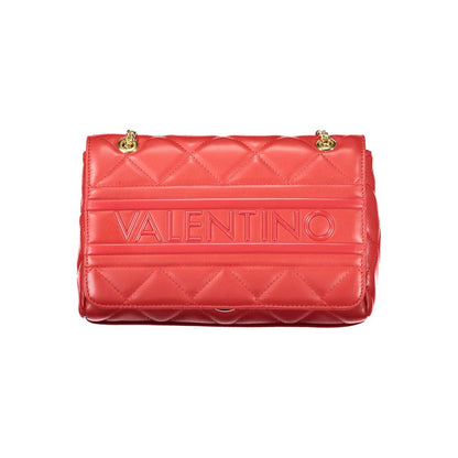 Shoulder Handbag by Mario Valentino for women in polyethylene red features a ornamental silhouette, showcasing a secure zipper & button, ample internal-pockets, and ornamental shoulder-strap & handle for a sophisticated look.