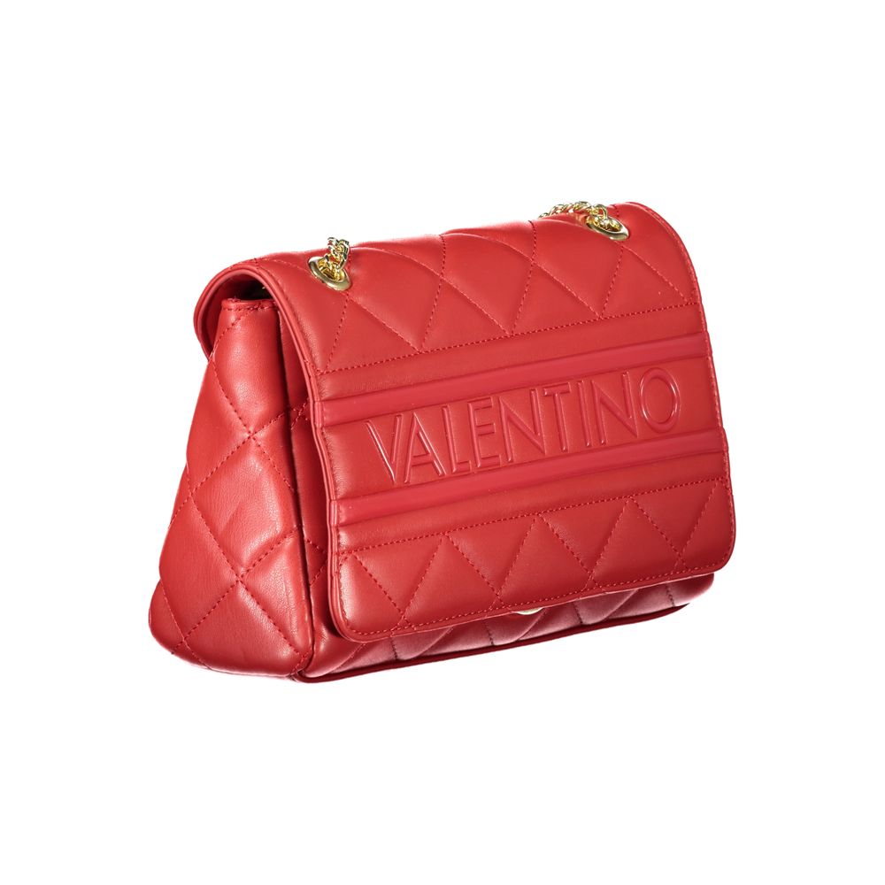 Shoulder Handbag by Mario Valentino for women in polyethylene red features a signature silhouette, showcasing a secure zipper & button and signature internal-pockets with versatile shoulder-strap & handle for a sophisticated look.
