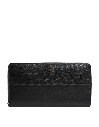 Cardholder Wallet by Dolce & Gabbana for men in exotic leather black, green & signature presents a architectural silhouette from the Exotic Leather Cardholder Wallet collection, showcasing architectural card-organization for a architectural finish.