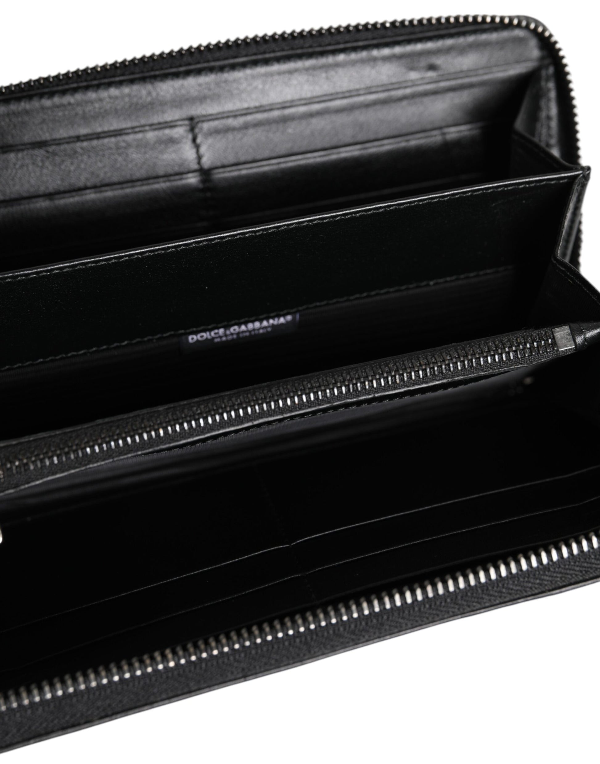 Cardholder Wallet by Dolce & Gabbana for men in exotic leather black, green & signature showcases a refined silhouette, artfully capturing the essence of the refined Exotic Leather Cardholder Wallet design with functional card-organization.