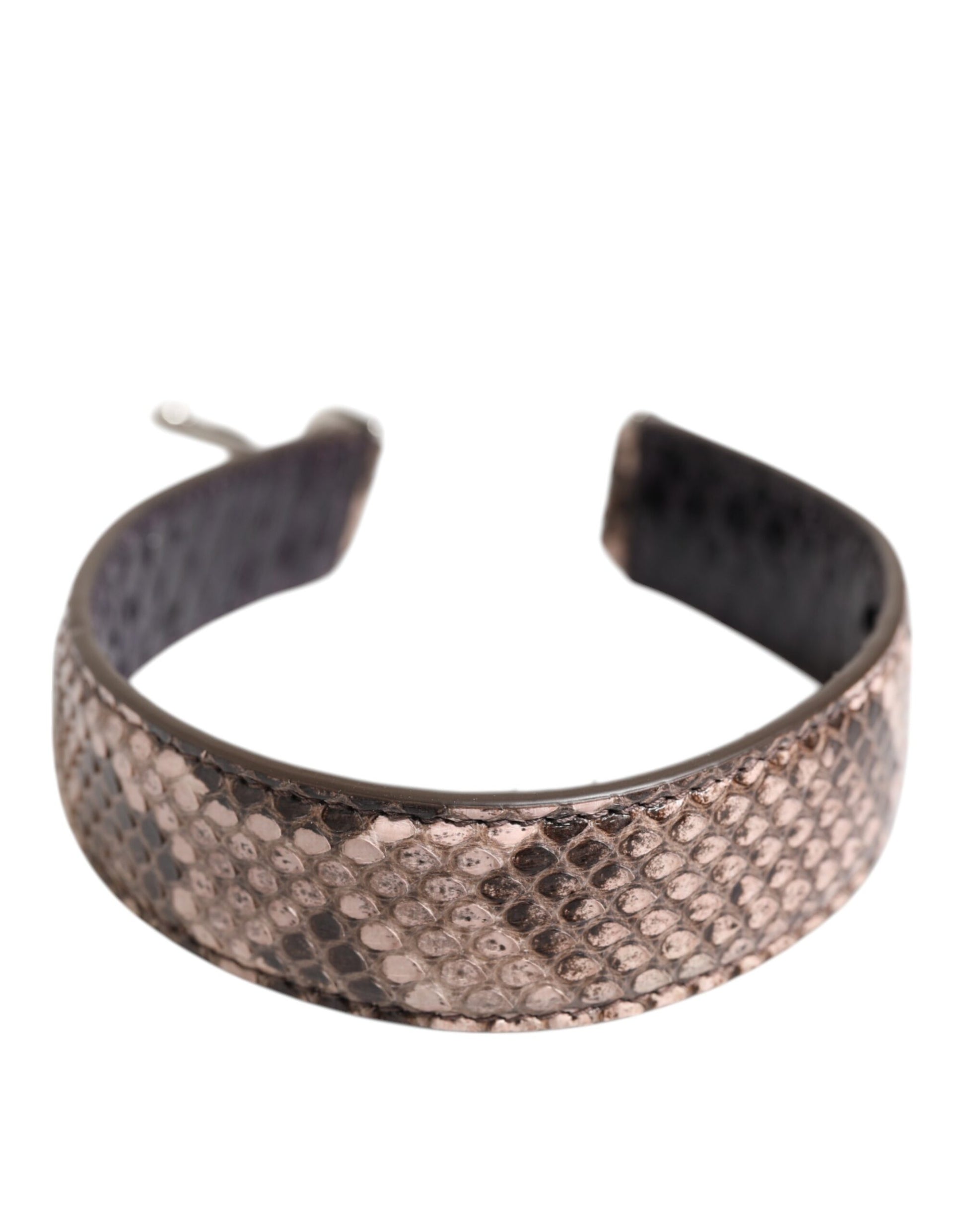 Shoulder Strap by Dolce & Gabbana for women in python leather brown & silver showcases a enviable design, perfect for elevating any ensemble as part of the Python Leather Shoulder Strap collection.
