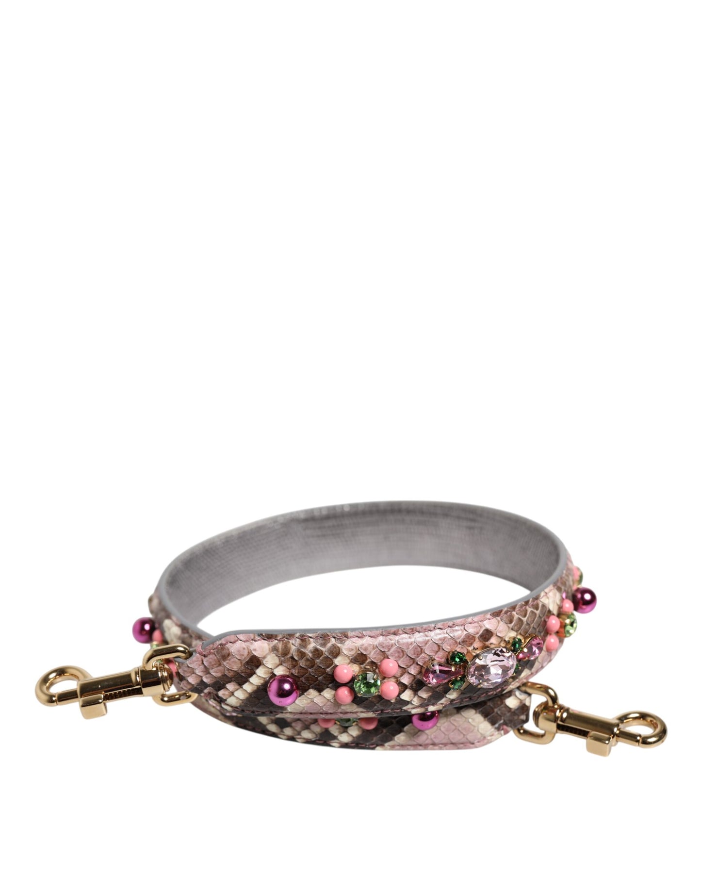 Shoulder Strap by Dolce & Gabbana for women in python leather gold & multicolor features an stylish design, beautifully completing the signature look of the Python Leather Shoulder Strap.