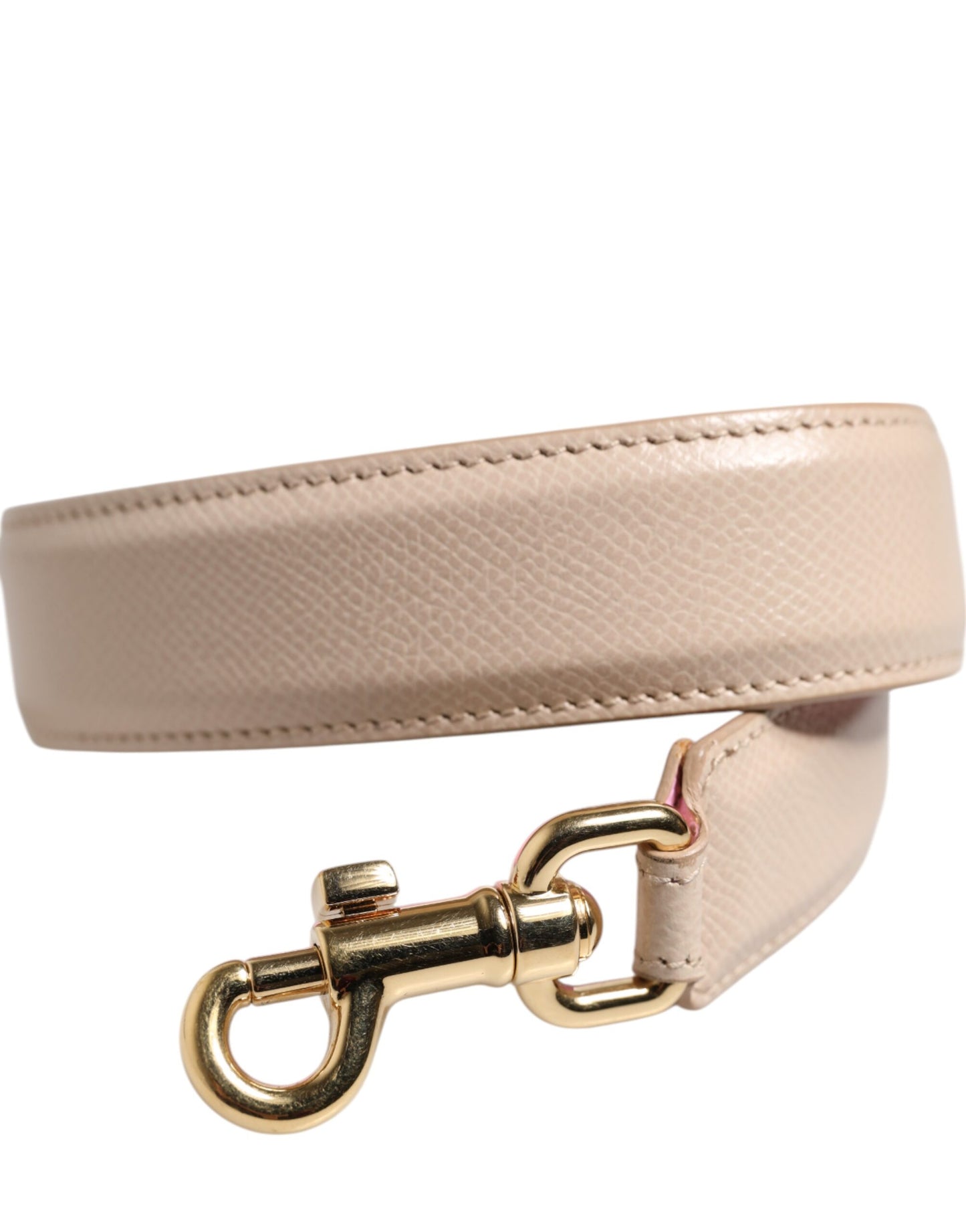Shoulder Strap by Dolce & Gabbana for women in leather & metal beige, gold & pink features an stylish design, beautifully completing the signature look of the Leather Metal Shoulder Strap.