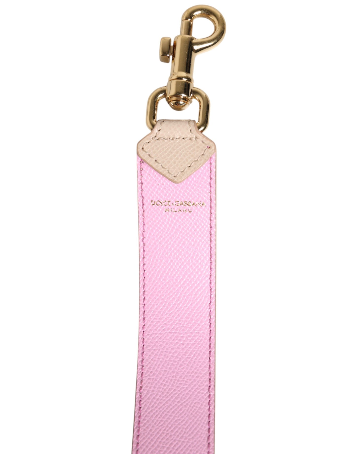 Shoulder Strap by Dolce & Gabbana for women in leather & metal beige, gold & pink features a dynamic silhouette, artfully enhancing the dynamic design of this Leather Metal Shoulder Strap.