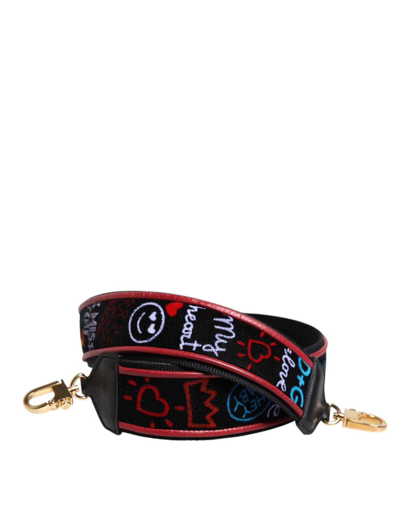 Shoulder Strap by Dolce & Gabbana for women in calf leather & cotton black, multicolor & print features an stylish design, beautifully completing the signature look of the Calf Leather Cotton Shoulder Strap.