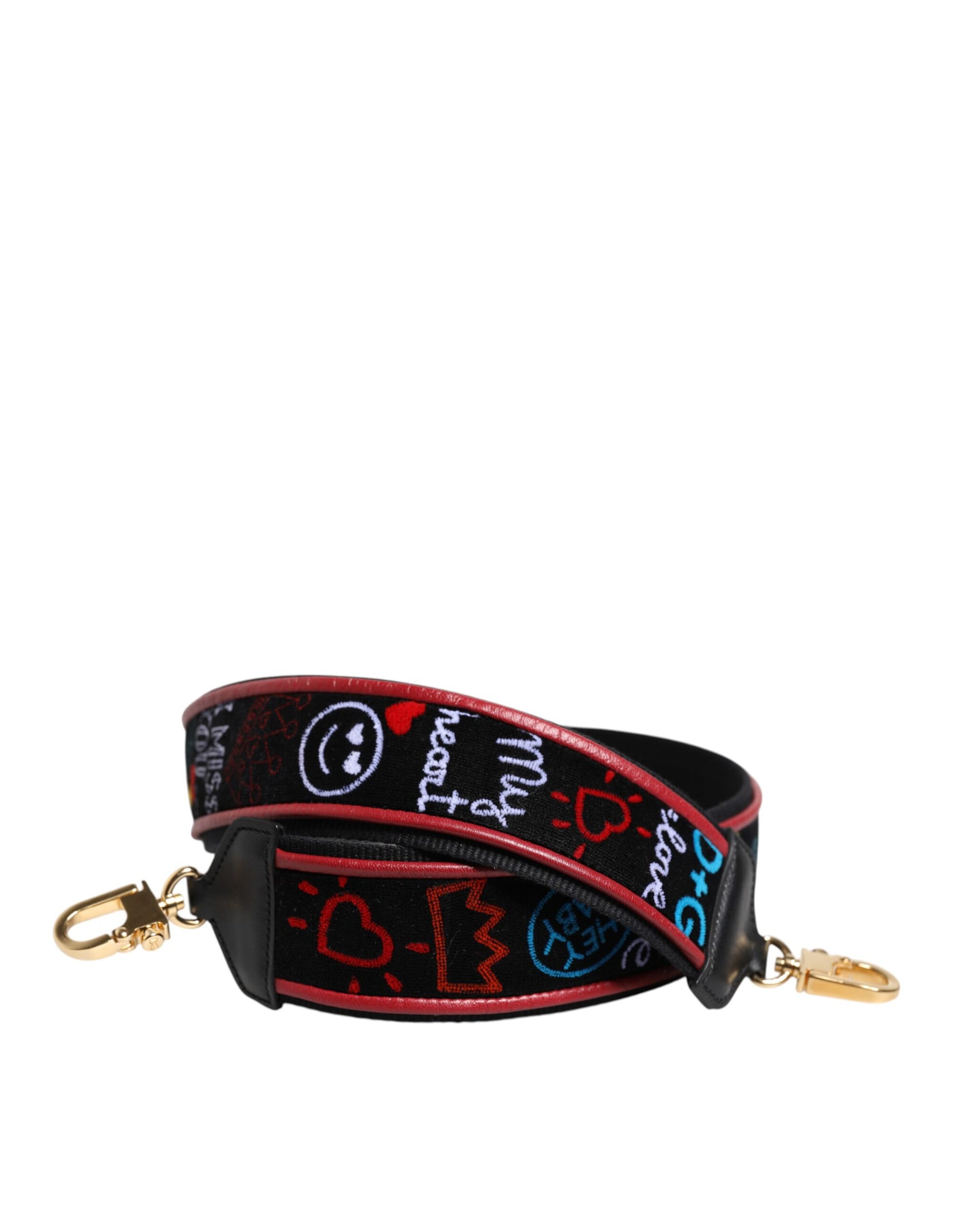 Shoulder Strap by Dolce & Gabbana for women in calf leather & cotton black, multicolor & print features an stylish design, beautifully completing the signature look of the Calf Leather Cotton Shoulder Strap.