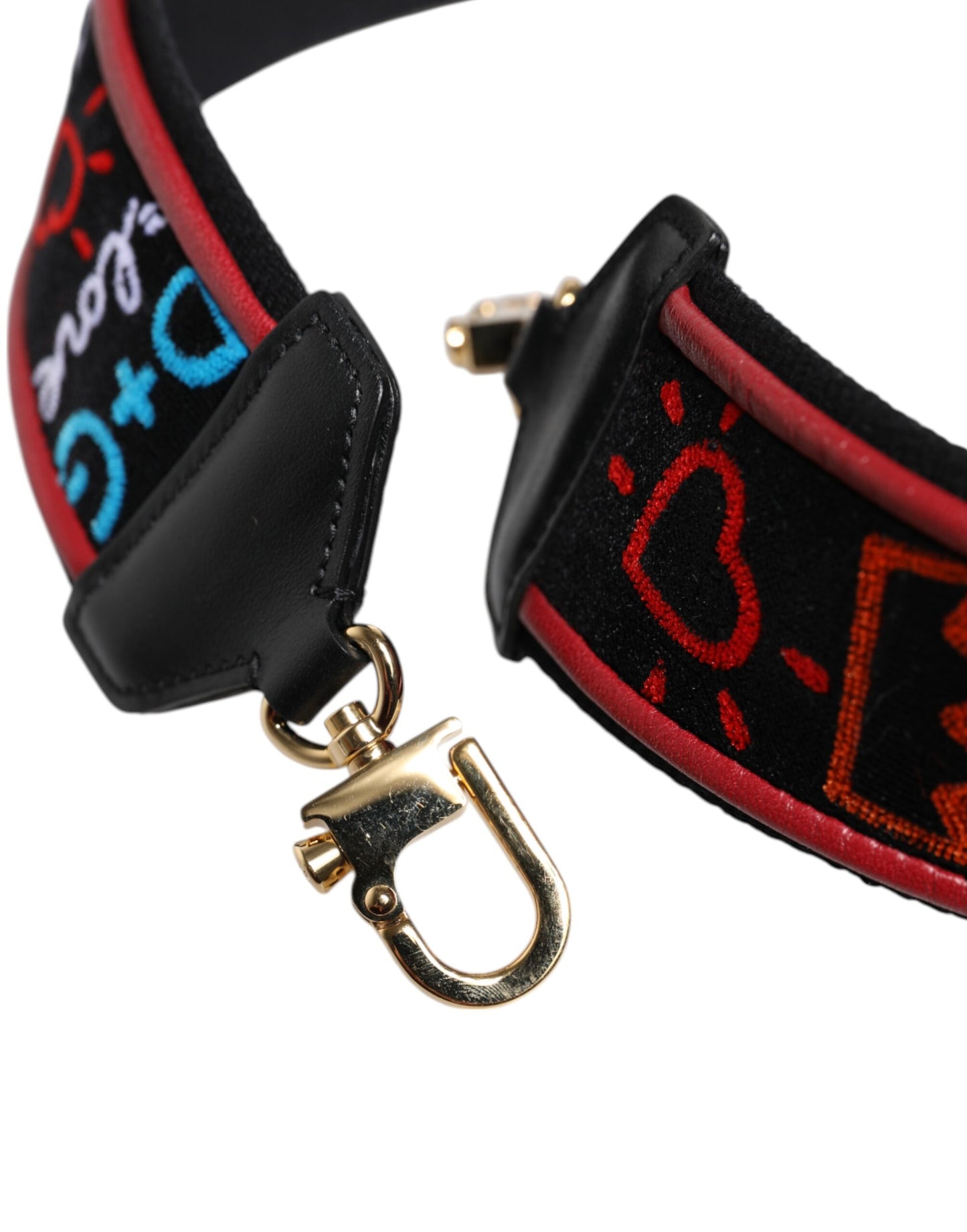 Shoulder Strap by Dolce & Gabbana for women in calf leather & cotton black, multicolor & print features a effortlessly chic design, perfectly complementing the signature look of the Calf Leather Cotton Shoulder Strap.