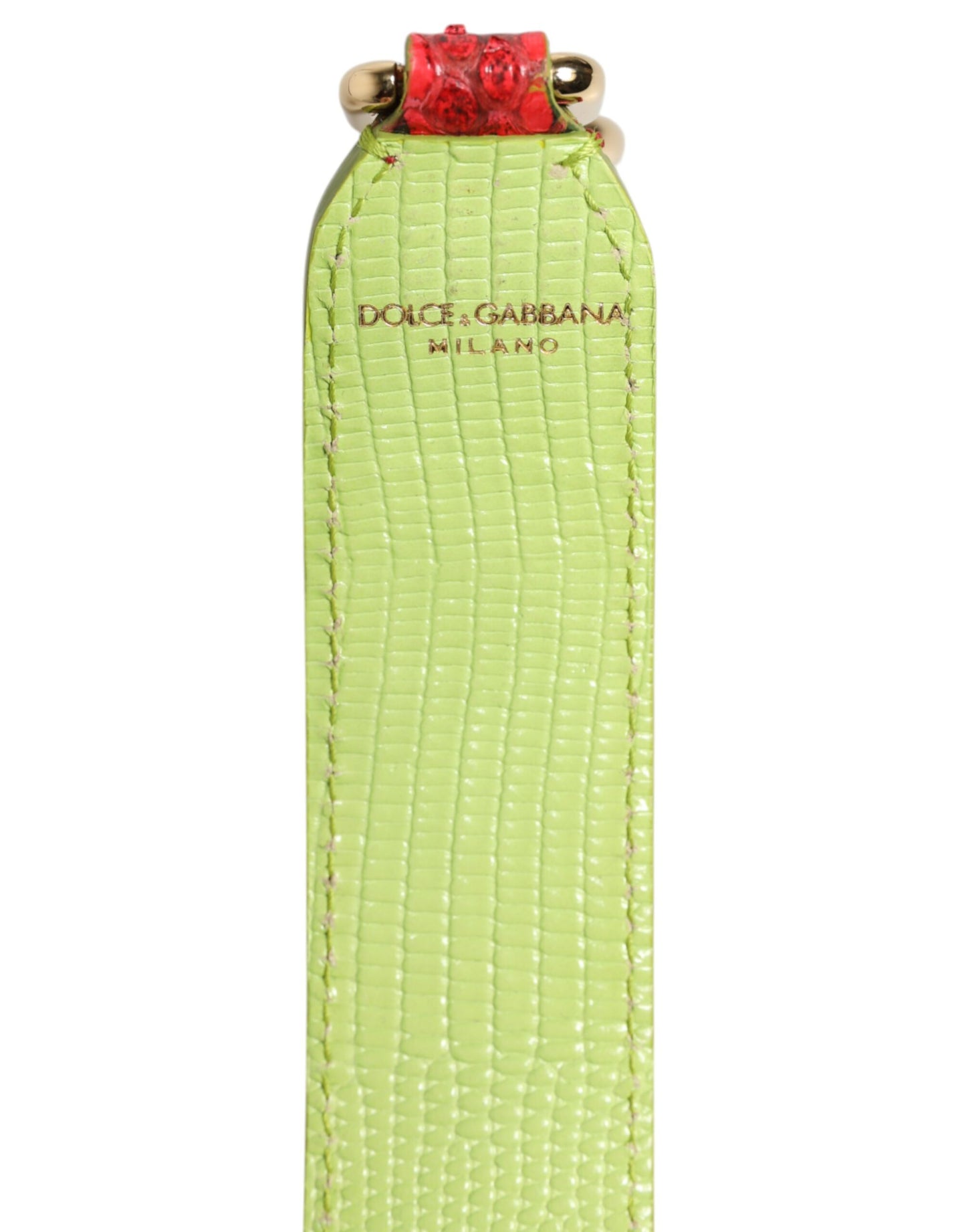Shoulder Strap by Dolce & Gabbana for women in calf & python leather gold, green & red features a dynamic silhouette, artfully enhancing the dynamic design of this Calf Python Leather Shoulder Strap.