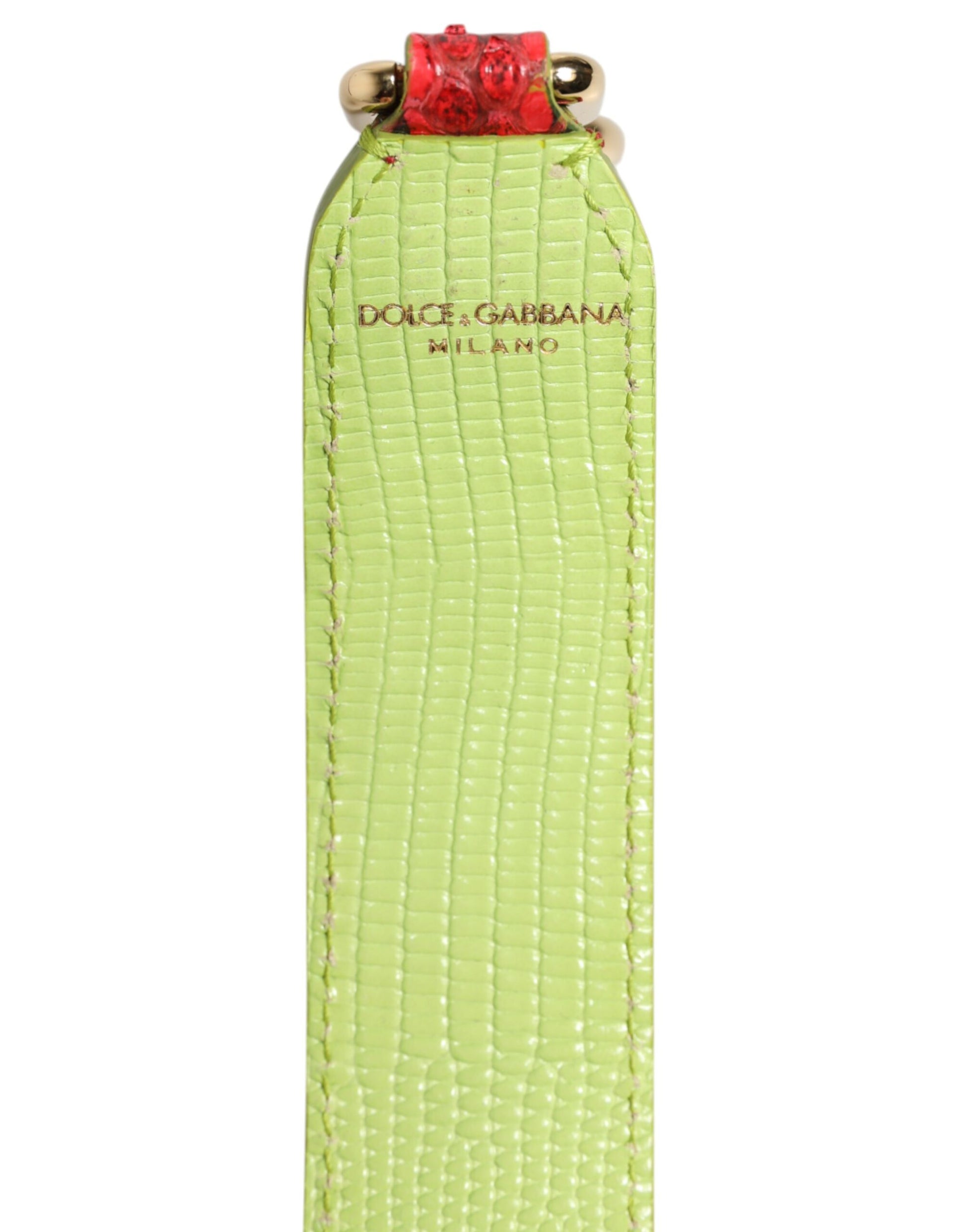Shoulder Strap by Dolce & Gabbana for women in calf & python leather gold, green & red features a dynamic silhouette, artfully enhancing the dynamic design of this Calf Python Leather Shoulder Strap.