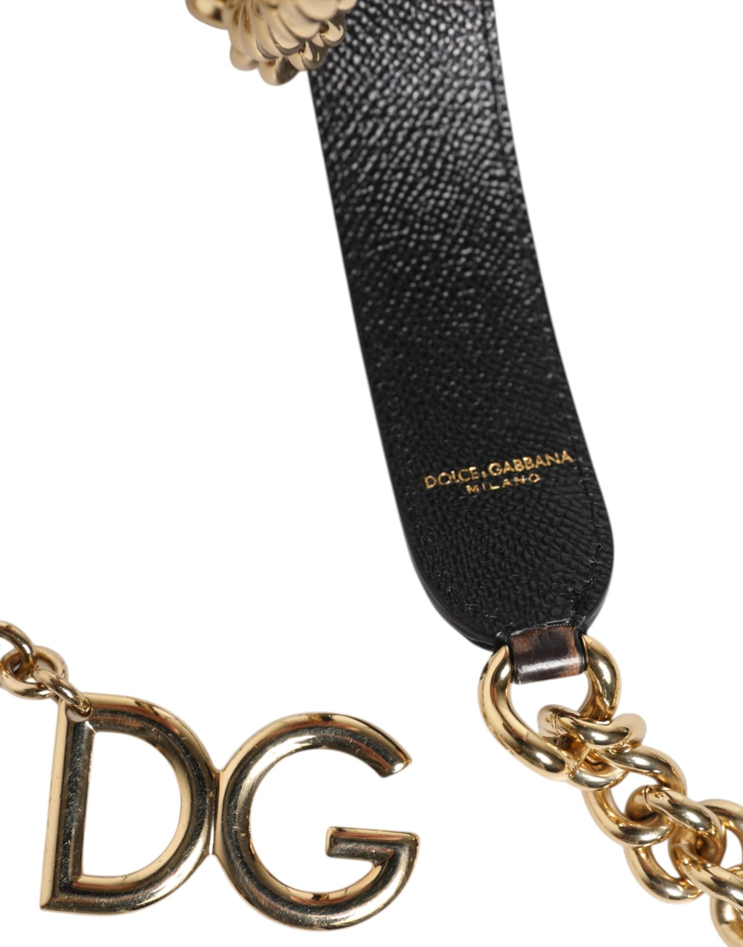 Shoulder Strap by Dolce & Gabbana for women in brass & calf leather brown & gold features a effortlessly chic design, perfectly complementing the signature look of the Brass Calf Leather Shoulder Strap.